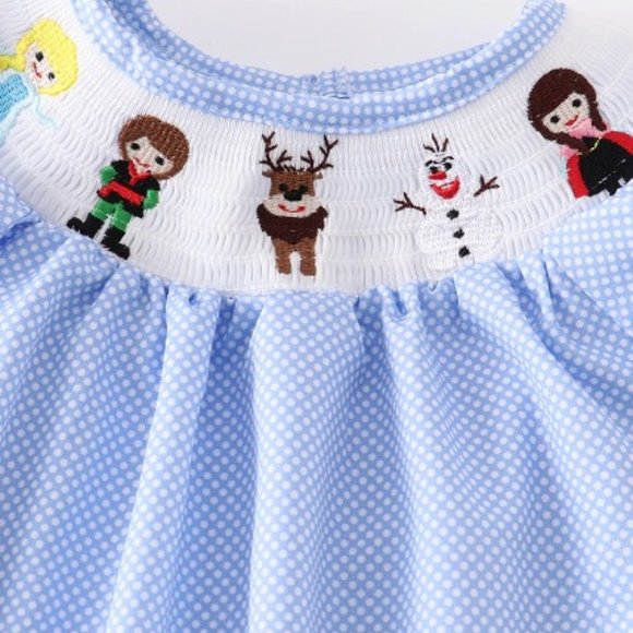 Dresses Boutique Princess Elsa Ana Olaf Frozen Embroidered Smocked